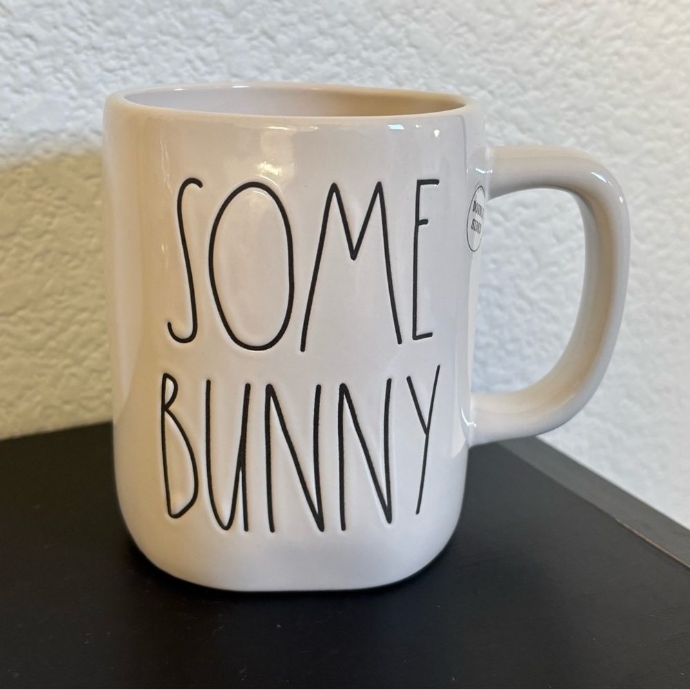 Rae Dunn Some Bunny Loves You Double Sided Coffee Tea Hot Chocolate Mug NEW